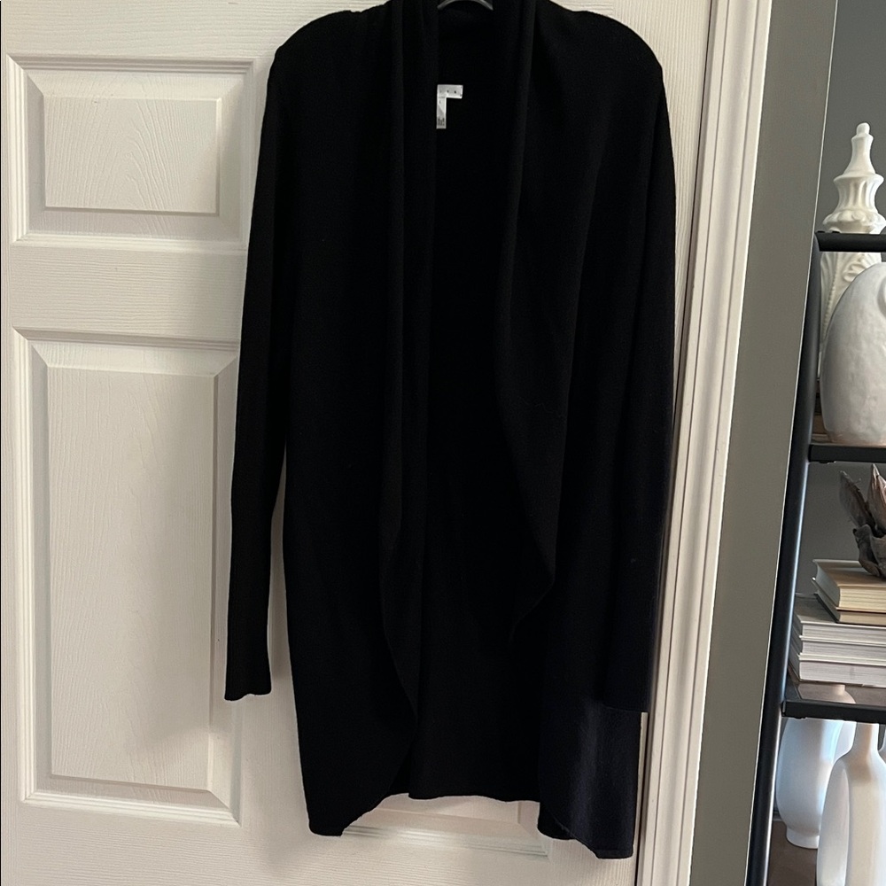 Leith open black long cardigan size large
